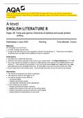 2024_AQA: A-level ENGLISH LITERATURE B Paper 2B Texts and Genres: Elements of  Political and Social Protest Writing (merged Question paper and marking scheme): Wednesday  5 June 2024  A-level  ENGLISH LITERATURE B 