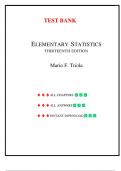 Test Bank for Elementary Statistics 13th Edition by Mario Triola, Chapter 1-14