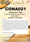 CONA021 Assignment 1 (COMPLETE ANSWERS) 2025 - DUE 11 March 2025