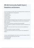 NR 442 Community Health Exam 2 Questions and Answers