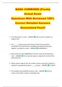 BANA COMBINED {Finals}  Actual Exam  Questions With Reviewed 100%  Correct Detailed Answers  Guaranteed Pass!! 