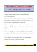 BRM - FINAL EXAM QUESTIONS AND ANSWERS 100% PASS