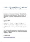 CAPM - 7th Edition Practice Exam With Correct Answers!!