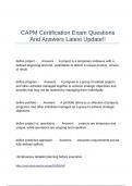 CAPM Certification Exam Questions And Answers Latest Update!!