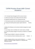 CAPM Practice Exam With Correct Answers!!