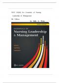 TEST BANK FOR ESSENTIALS OF NURSING LEADERSHIP & MANAGEMENT 8TH EDITION BY SALLY A. WEISS CHAPTER 1-16 QUESTIONS AND ANSWERS |LATEST UPDATE| |GRADED A+| |2025-26|