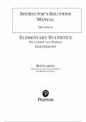 Instructor's Solution Manual for Elementary Statistics: Picturing the World 8th Edition by Ron Larson, Chapter 1-11 | All Chapters 