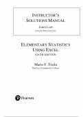 Instructor's Solution Manual for Elementary Statistics Using Excel 6th Edition by Mario Triola, Chapter 1-14 