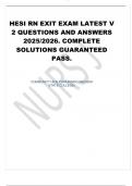 HESI RN EXIT EXAM LATEST V 2 QUESTIONS AND ANSWERS 2025/2026. COMPLETE SOLUTIONS GUARANTEED PASS.