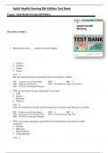 Adult Health Nursing 8th Edition Test Bank by Kim Cooper, Kelly Gosnell