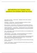 ANTHROPOLOGY EXAM 3 WVU questions and answers latest top score.