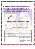 Test Bank for Kaplan and Sadocks Synopsis of Psychiatry Edition 12 All Chapters | Complete Solution.