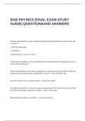 RAD PHYSICS -FINAL EXAM STUDY GUIDE- QUESTIONSAND ANSWERS