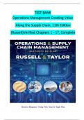 TEST BANK Operations Management Creating Value Along the Supply Chain, 11th Edition (Russell) Verified Chapters 1 - 17, Complete