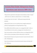 Arizona Real Estate Salesperson Exam Questions and Answers 100% Pass