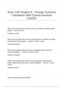 Econ 139 Chapter 8 - Foreign Currency Translation With Correct Answers (2025)!!