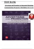 Test Bank for Advertising and Promotion: An Integrated Marketing Communications Perspective 13th Edition by (Belch), Chapter 1 - 21 > Download as Pdf File <