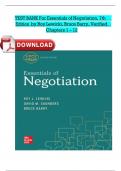 Test Bank For Essentials of Negotiation, 7th Edition by Roy Lewicki, Bruce Barry| 978-1260399455| All Chapters 1-12| LATEST