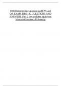 D104 Intermediate Accounting II PA and OA EXAM TIPS 190 QUESTIONS AND ANSWERS Unit 6 stockholders equity mc Western Governors University