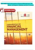 Test Bank for Fundamentals of Financial Management, 16th Edition by Eugene F. Brigham