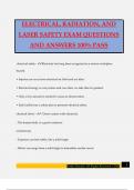 ELECTRICAL, RADIATION, AND LASER SAFETY EXAM QUESTIONS AND ANSWERS 100% PASS