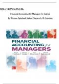 SOLUTION MANUAL FOR FINANCIAL ACCOUNTING FOR MANAGERS 1ST EDITION BY WAYNE THOMAS AND DAVID SPICELAND AND MARK NELSON