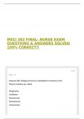 MSCI 302 FINAL- BURGE EXAM QUESTIONS & ANSWERS SOLVED 100% CORRECT!!