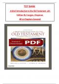 Brief Introduction to the Old Testament The Hebrew Bible in its Context 4th Edition Coogan Test Bank All 1-28 Chapters Covered ,Latest Edition