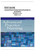  Test Bank. Advanced Practice Nursing Essential Knowledge for the Profession 4th Edition by Denisco. All 31 chapters covered and verified ISBN:9781284176124