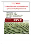 A History of Modern Psychology 5th Edition By Goodwin - Test Bank, All 1-15 Chapters Covered ,Latest Edition