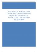 Test Bank for Molecular Diagnostics, Fundamentals Methods and Clinical Applications 3rd Edition Buckingham