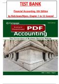 Complete Test Bank for Financial Accounting 6th Edition by Rich, Jones & Myers, All 1-12 Chapters Covered ,Latest Edition