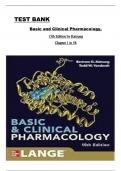 TEST BANK FOR Basic and Clinical Pharmacology 15th Edition by Bertram G. Katzung Chapters 1 - 66  Covered Complete ISBN:9780071179683