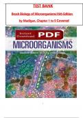 Brock Biology of Microorganisms, 16th Edition by Madigan - Test Bank, All 1-34 Chapters Covered ,Latest Edition