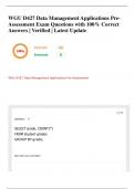 WGU D427 Data Management Applications Pre-Assessment Exam Questions with 100% Correct Answers | Verified | Latest Update