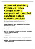 Advanced Med-Surg Principles Jersey College Exam 1 complete with verified solutions (latest updated version)