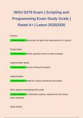 WGU D278 Exam | Scripting and Programming Exam Study Guide | Rated A+ | Latest 2025/2026