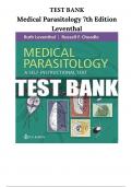 TEST BANK Medical Parasitology: A Self-Instructional Text (7th Ed) By Leventhal; Cheadle| All 11 Chapters Covered, Verified Latest Edition