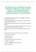 PRE-SERVICE CWCM (ASSESSING FAMILIES, ASSESSMENT MODULE 1-2, CASE PLANNING MODULE 1-5, HUMAN TRAFFICKING) QUESTIONS AND CORRECT DETAILED ANSWERS | SCORED A+ | NEW UPDATE 2025 