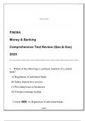 FIN364 (Money & Banking) Comprehensive Test Review Qns & Ans 2025.