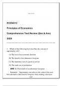 ECON312 (Principles of Economics) Comprehensive Test Review Qns & Ans 2025