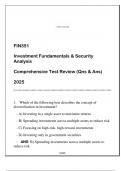 FIN351 (Investment Fundamentals & Security Analysis) Comprehensive Test Review Qns & Ans 2025.