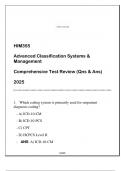 HIM355 (Adv Classification Systems & Mgt) Comprehensive Test Review Qns & Ans 2025.