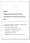 HIM375 (HC Data Security & Privacy) Comprehensive Test Review Qns & Ans 2025.