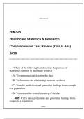 HIM325 (HC Statistics & Research) Comprehensive Test Review Qns & Ans 2025