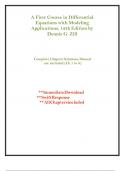 Solution Manual For A First Course in Differential Equations with Modeling Applications, 12th Edition Dennis G. Zill