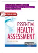 TEST BANK ESSENTIAL HEALTH ASSESSMENT 2nd edition, Janice Thompson 2023/2024{chapter1-24}