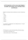 ATI NUTRITION ACTUAL EXAM 2025 SPRING-SUMMER  QUESTIONS AND ANSWERS WITH RATIONALE 