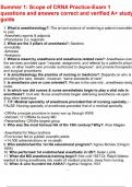 Summer 1 Scope of CRNA Practice-Exam 1 questions and answers correct and verified A+ study guide