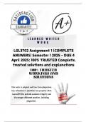 LGL3702 Assignment 1 (COMPLETE ANSWERS) Semester 1 2025 - DUE 4 April 2025; 100% TRUSTED Complete, trusted solutions and explanations. 